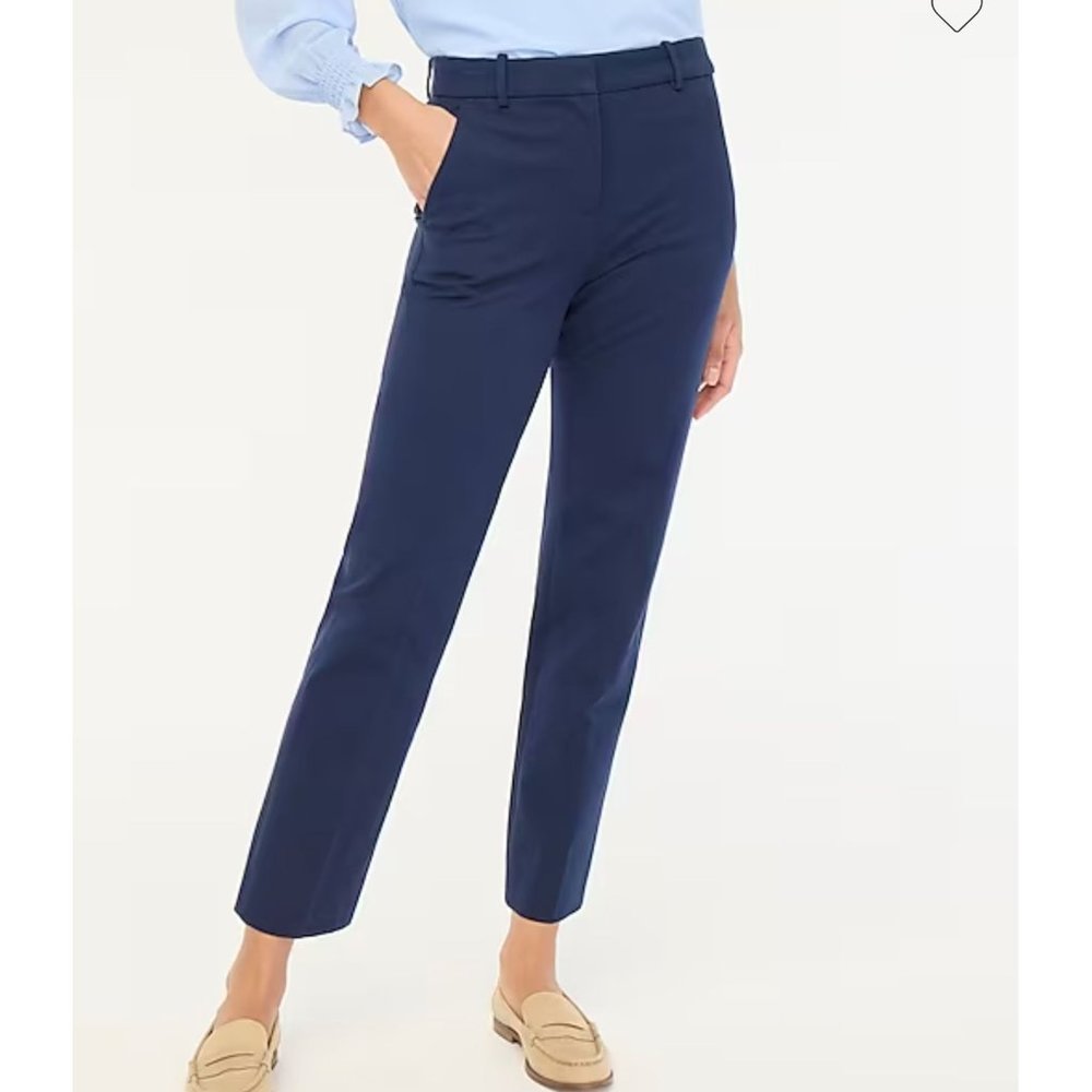 J. Crew NWT Kallie Straight Leg Pant in Navy Sz 8P